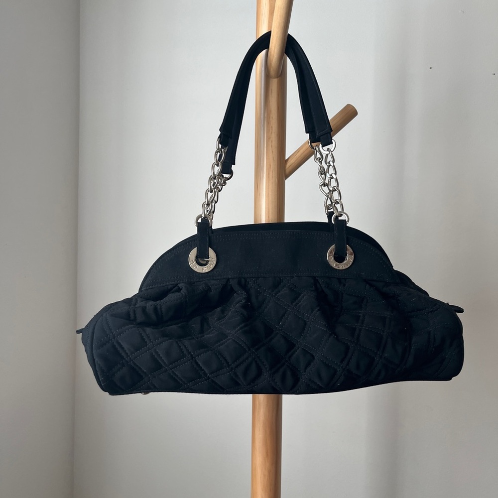 Vera Bradley Classic Bag Solid Black Quilted Silv… - image 2